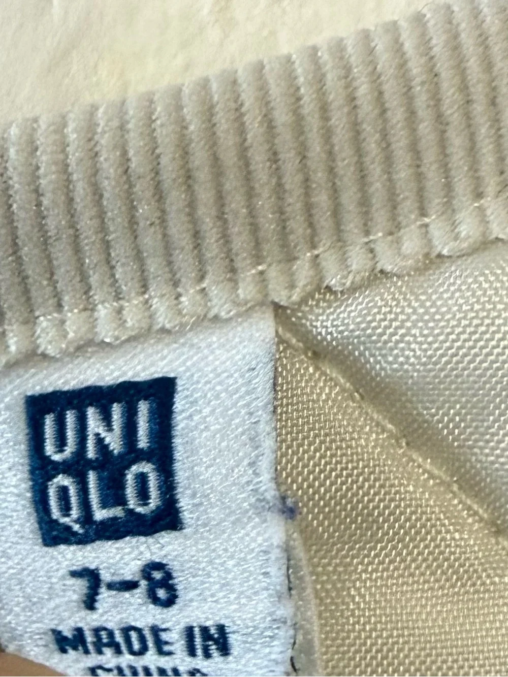 Uniqlo Cream Quilted lightweight Jacket - Neutral Tone Size 7-8